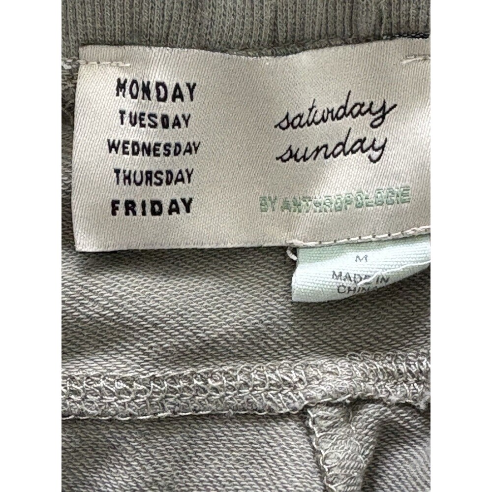Anthropologie Saturday Sunday Jogger Pants Small Green Floral Pockets Pull-On - Picture 4 of 5